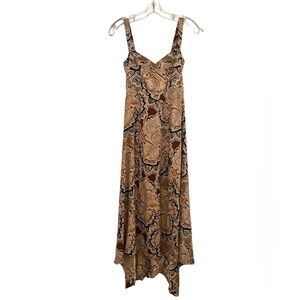 Scanlan Theodore Women’s Silk Paisley Bralette Sundress in Browns Neutrals